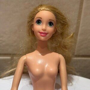 Barbie Doll Disney Tangled Rapunzel 2006 Body 2009 Head Blonde Made in Indonesia